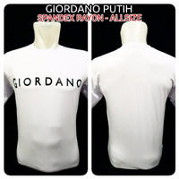 kaos spandex putih giordano baju distro shirt