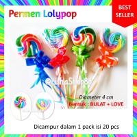 Jual Permen Lolipop - 4 cm - Bulat+Love Murah