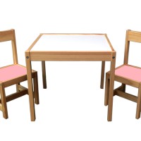 MEJA KURSI ANAK (2 KURSI)/MEJA BELAJAR/BANGKU TK/BANGKU PAUD-PINK
