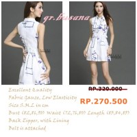 Dress Gauze Putih Pendek / Gaun Casual Motif Bunga / Cantik / IDWS082