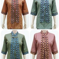 BLUS LURIK . BLOUSE KERJA BATIK SOLO