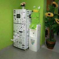 stiker kulkas 2 pintu depan kanan kiri motif kitchen