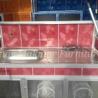Rak Cuci Piring Wastafel Aluminium 3pintu Tiang Besar Full Keramik