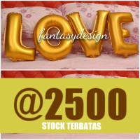 Jual balon foil huruf gold ukuran 16 inch Murah