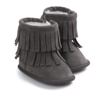 Jual Prewalker Sepatu Bayi Impor PW Ruffle Boots Dark Grey PW7313 Grosir Murah