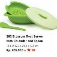Jual TUPPERWARE BLOSSOM OVAL SERVER WITH COLANDER N SPOON Murah