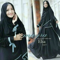 Baju Wanita Muslim Hijab Gamis Bergo Elsa Mayra Black Turkish MURAH