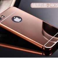 Jual IPhone 5/5S/SE Casing Mirror Case Aluminum Bumper Free Tempered Glass Murah