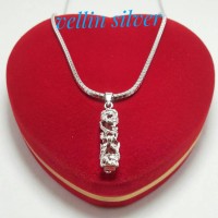 Jual kalung liontin naga 1set/kalung liontin perak silver 925 lapis emas Murah