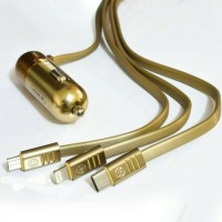 Jual WK car charger 3in1 3.4a explorer wp c04 | fast charging Murah