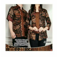 Couple Atasan Black Island Blouse Batik-Coklat