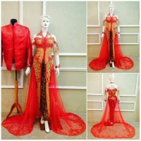 KEBAYA EKOR COUPLE BAJU PENGANTIN FREE ROK,KAMISOL&SELOP SEPASANG