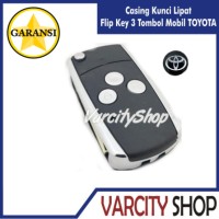 Jual Casing Kunci Lipat Flip Key 3 tombol untuk mobil TOYOTA Innova, dll Murah