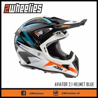 Helm cross Airoh edisi KTM warna biru all size original Jakarta