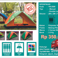 Jual Tenda Camping/Dome (Double Layer, Manual, Kapasitas 4 Orang) Murah