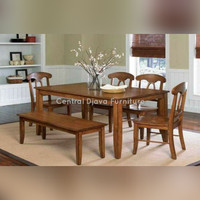 Kursi & Meja Makan Jati Minimalis Klasik 6 Kursi Furniture Asli Jepara