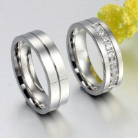 Cincin Couple Diamond Titanium