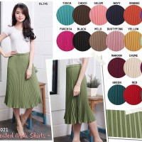 Jual pleated midi skirt / rok midi prisket Murah