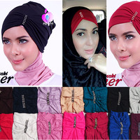 Jilbab syari / Hijab terbaru Swarovski Inner / Ciput Arab Swarovski