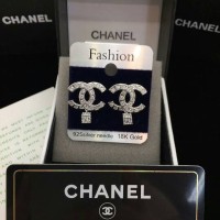 ANTING CHANEL SILVER LAPIS EMAS 18K