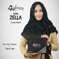 Jilbab Pashmina Instan Langsung Pakai Terbaru Zella Lucky Black