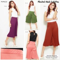 Jual pleated midi culotte pants / kulot pendek lipit Murah