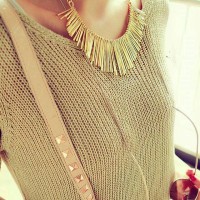 Jual Kalung Wanita Korea Geometric Necklace Gold Murah