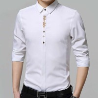 KEMEJA LENGAN PANJANG PRIA ADAM PUTIH BAJU FORMAL KANTOR SLIMFIT