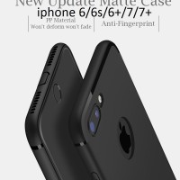 Jual Iphone 6 / 6s / 6+ / 7 / 7+ MATTE BLACK Soft Silicone Slim Case Murah