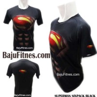Jual Baju Kaos Pria Gym Mma Fitnes - Superman Sixpack Black Murah