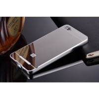 Aluminium Bumper with Mirror Back Cover for Xiaomi Mi 4i/4c - Silver