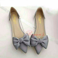 Jual SEPATU FLAT WANITA MIKA BOWTIE ABU ( Murah, Casual ) Murah