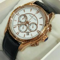 Jam Tangan Pria HAMILTON Chronograph Leather Band Super Grade