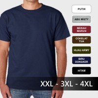Jual Baju Kaos Polos Dewasa Big Size Jumbo 3XL 4XL XXXL Kaos Oblong T-Shirt Murah