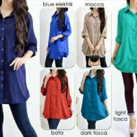 INDRI TOP KEMEJA POLOS LENGAN PANJANG BAJU KERJA KANTOR FORMAL WANITA