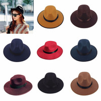 Jual topi fedora lebar polos warna warni kualitas eksport Murah