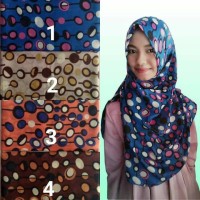 Jilbab Segi Empat motif Polkadot Bahan polyester Brand Umama