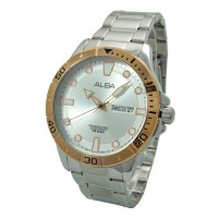 ALBA AT2036X1 Quartz Silver-Rose Gold| Jam Tangan Pria AT2036