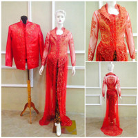 KEBAYA COUPLE KERAH JAS BAJU PENGANTIN MODERN FREE SELOP SEPASANG