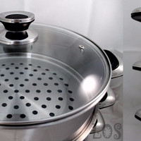 Jual Panci Kukus Serbaguna Supra 32cm Susun 3 Stainlees Steel (00313.00001) Murah