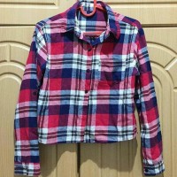 Jual top crop flanel Murah