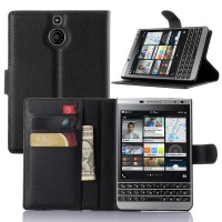 Jual Leather Wallet Flip Cover Case BB Blackberry Passport SILVER EDITION Murah