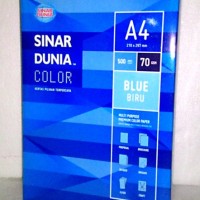 Jual Sinar Dunia Kertas HVS A4 70 Gr Warna BIRU Murah