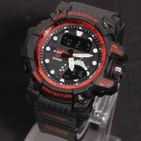 JAM TANGAN G SHOCK DUALTIME TERBARU BLACK RED