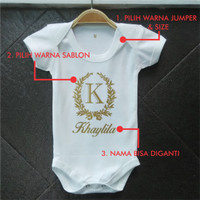 Jual Custom Jumper Bayi Design Floral Frame Murah