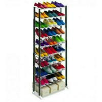 Jual RAK SEPATU Aluminium 10 Susun 30 Pasang Sandal & Sepatu Murah