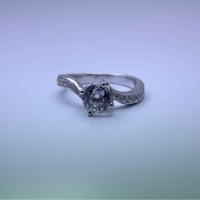 cincin nikah desain model solitaire bahan emas putih12k