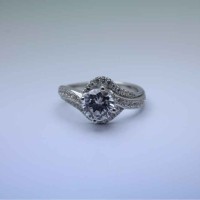 cincin nikah desain model solitaire bahan emas putih 14k