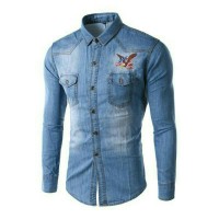 Jual kemeja jeans pria new#30 rseeagle Murah