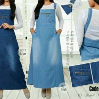 Jual Overall ibu hamil gamis jeans rok panjang jumbo zipper werpak hijabers Murah